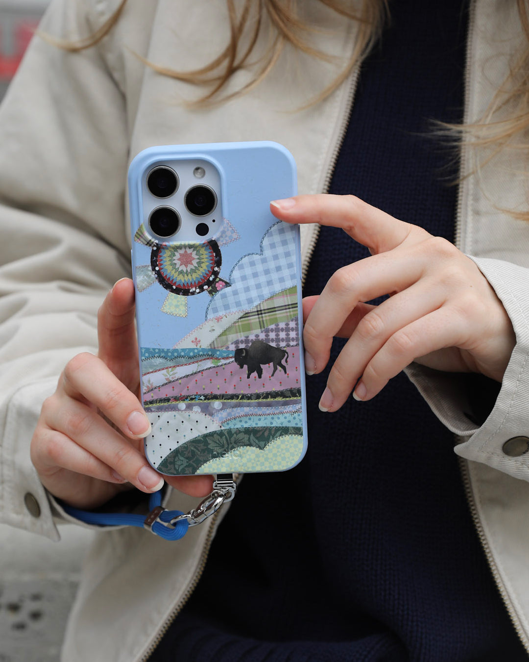 Powder Blue Pie Lover iPhone 14 Case